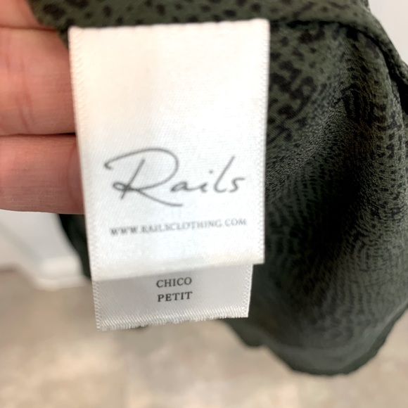 NWOT Rails Alix Silk Belted Shirtdress Dress in Python Olive Green + Black Sz S - Picture 10 of 13